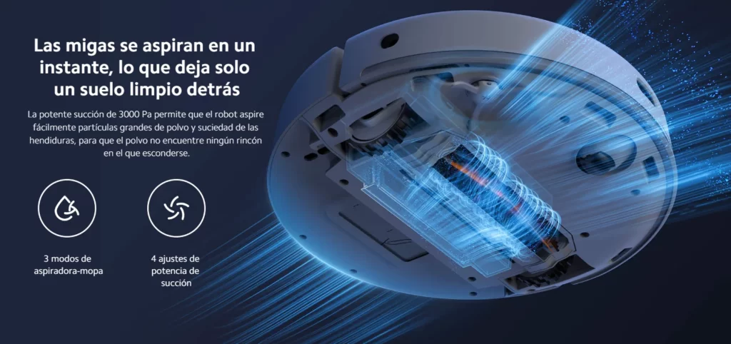 Xiaomi Robot Vacuum-Mop 2 Pro con 3000 Pa de potencia de succión
